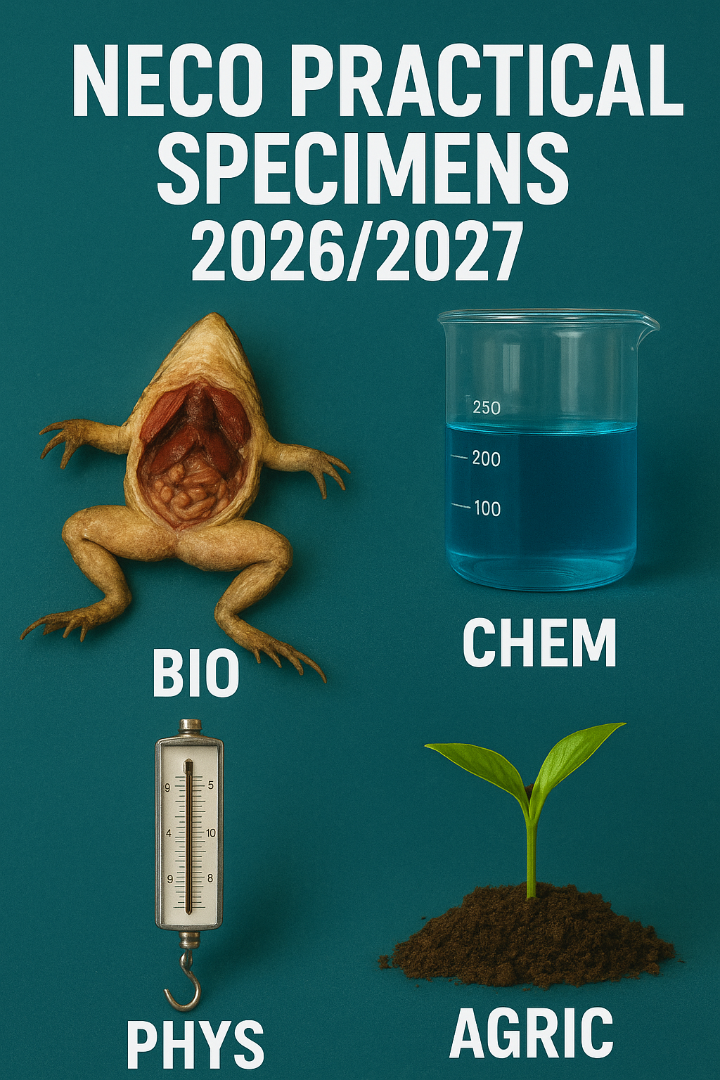As students prepare for the NECO 2026/2027 Practical Examination, and you are writing biology, Physics, and Agricultural Science. It is very essential knowing the NECO Practical Specimens 2026/2027 For Bio, Chem, Phy & Agric Science.